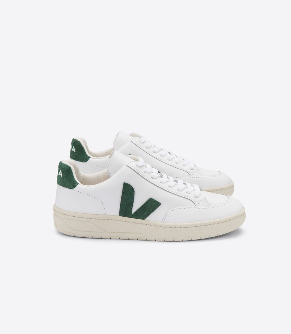 Veja Sneakers Barbati - V-12 Piele - Albi/Verzi - 4521360-UX